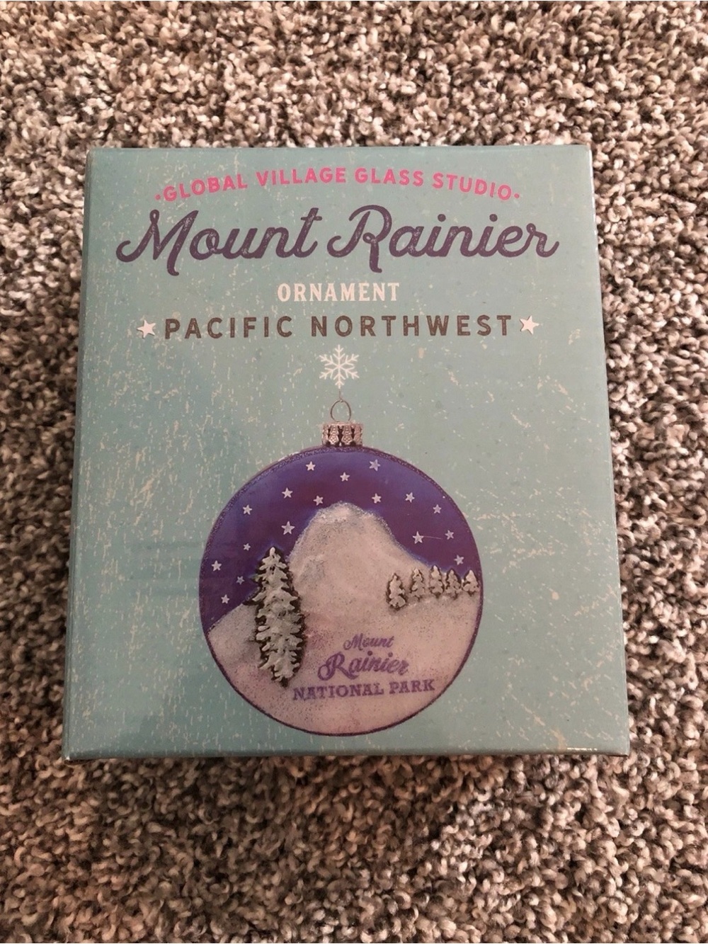 Glass Eye Studio Mount Rainier Ornament, NEW